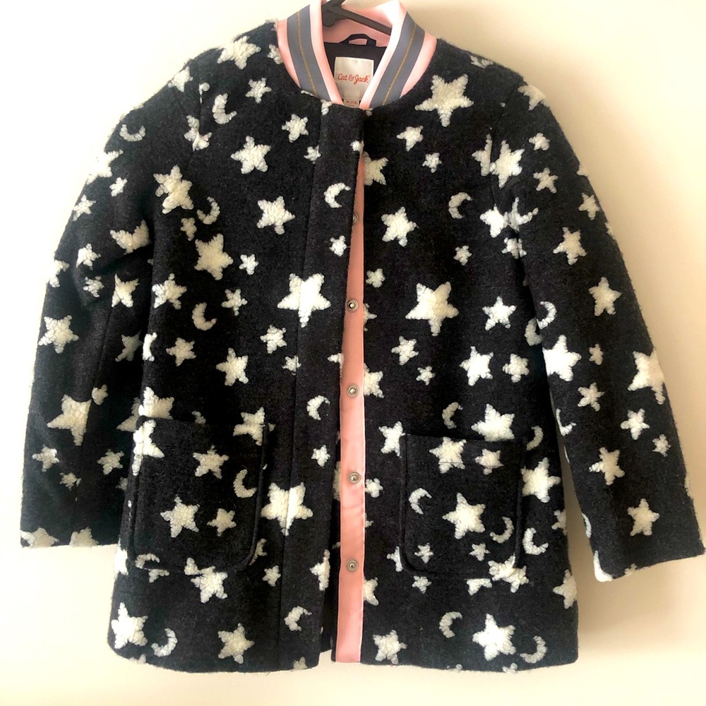 Girls Cat and Jack star & moon coat. Size Medium